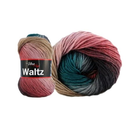 Włóczka WALTZ 100g róż./brąz/turk. 5704 . 100% Akryl, Dł: 240 m
