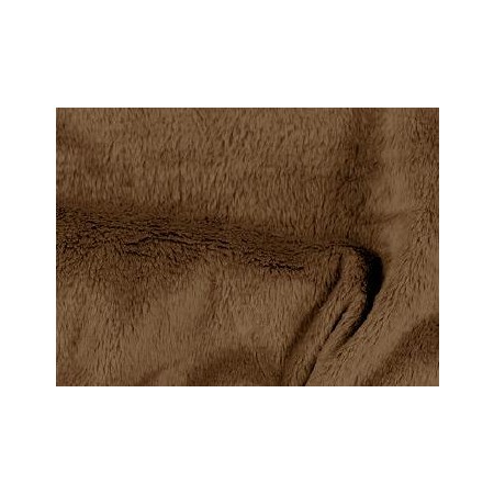 Tkanina futerkowa MINKY LEO brąz  długość włosa 3mm,  szerokośc tkaniny 150 cm
